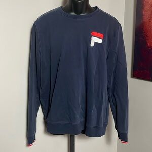 FILA VINTAGE Crewneck Large Blue Sweatshirt